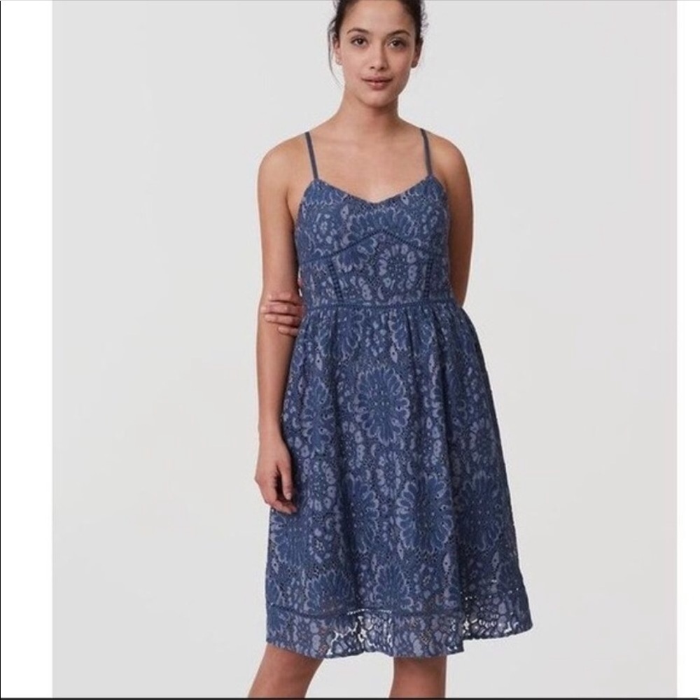 Loft Blue‎ Lace Dress